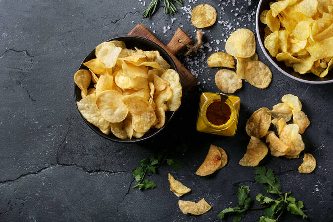 Aniversário de batatas fritas