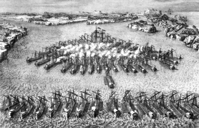 Tag des Sieges der russischen Flotte unter dem Kommando von Peter dem Großen über die Schweden am Kap Gangut