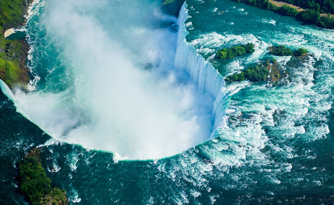 Giornata delle cascate del Niagara prosciugate